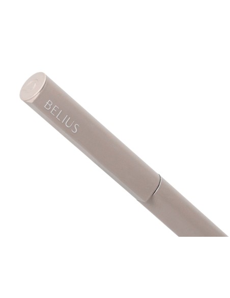Boligrafo belius rocket b aluminio color minimalista gris tinta azul caja cilindrica