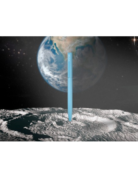 Boligrafo belius rocket b aluminio color minimalista azul tinta azul caja cilindrica