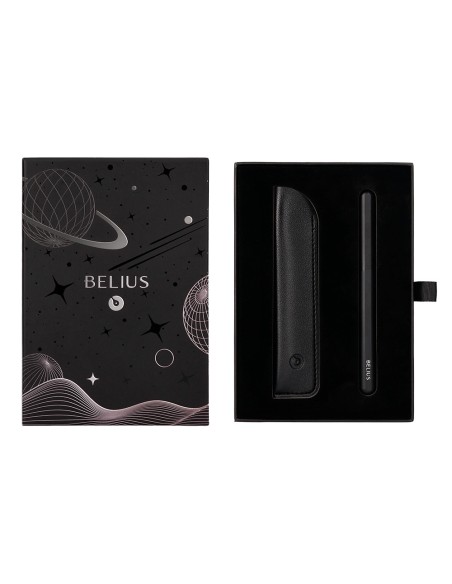 Roller y funda de similpiel belius space b color minimalista negro tinta azul caja de diseño