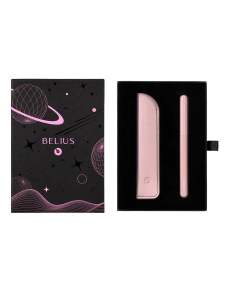 Pluma y funda de similpiel belius space b color minimalista rosa tinta azul caja de diseño
