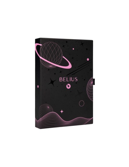 Roller y funda de similpiel belius space b color minimalista rosa tinta azul caja de diseño