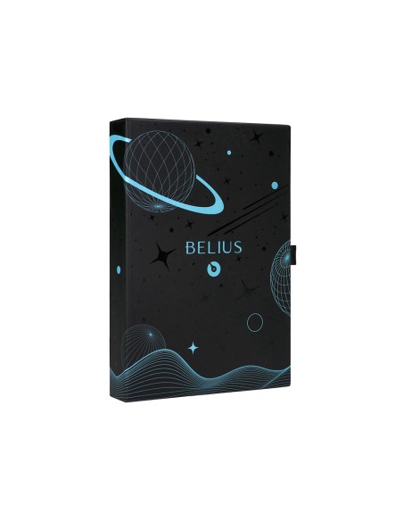 Pluma y funda de similpiel belius space b color minimalista azul tinta azul caja de diseño
