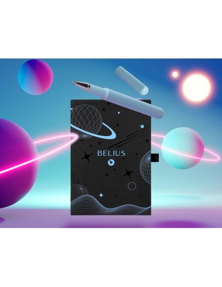 Roller y funda de similpiel belius space b color minimalista azul tinta azul caja de diseño