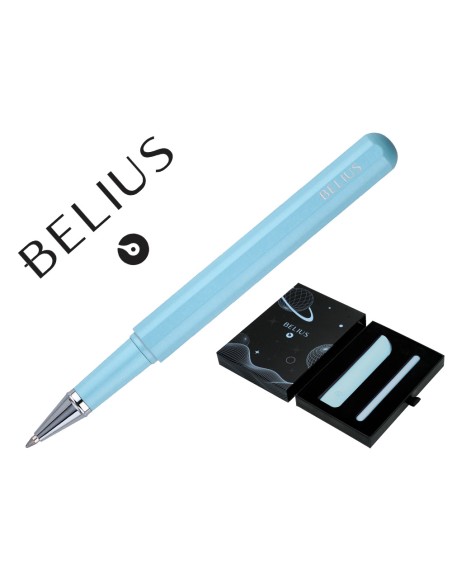Roller y funda de similpiel belius space b color minimalista azul tinta azul caja de diseño