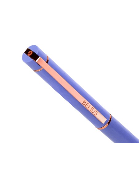 Boligrafo belius rose aluminio color lavanda/oro rosa tinta azul caja de diseño