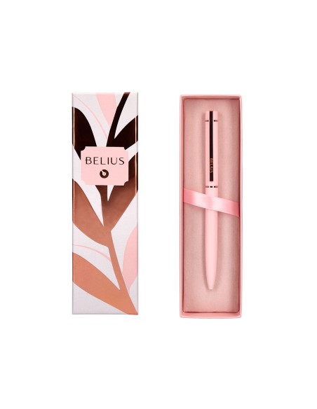 Boligrafo belius rose aluminio color rosa/oro rosa tinta azul caja de diseño