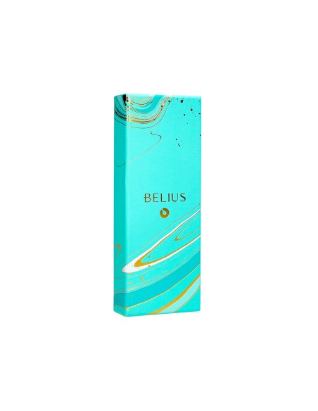 Roller belius aqua aluminio color turquesa y dorado tinta negra caja de diseño
