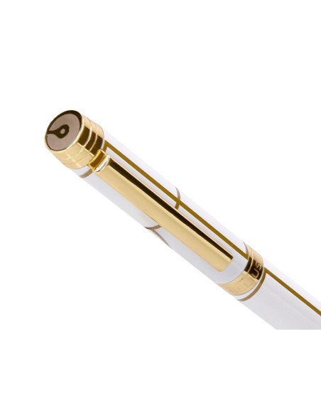 Boligrafo belius carte blanche color y blanco dorado tinta azul caja de diseño