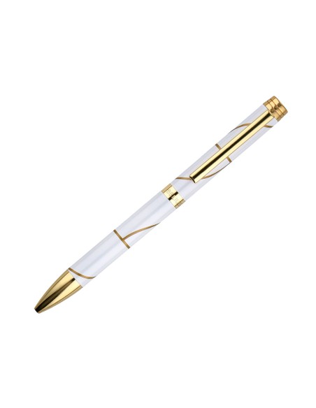 Boligrafo belius carte blanche color y blanco dorado tinta azul caja de diseño