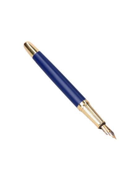 Pluma y estuche belius soiree color art deco azul marino y dorado tinta azul caja de diseño