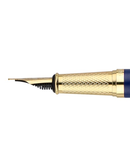 Pluma y estuche belius soiree color art deco azul marino y dorado tinta azul caja de diseño