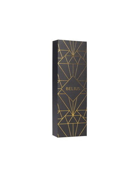 Boligrafo belius soiree aluminio color art deco negro y dorado tinta azul caja de diseño