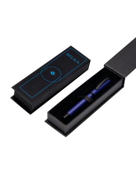 Roller belius turbo aluminio color azul y negro tinta azul caja de diseño