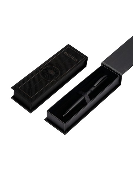 Boligrafo belius turbo aluminio color negro tinta azul caja de diseño