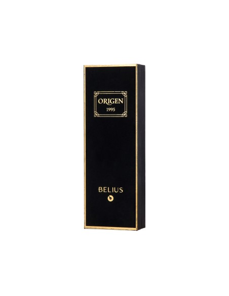 Boligrafo belius origen 1995 aluminio textura cepillada color negro tinta azul caja de diseño