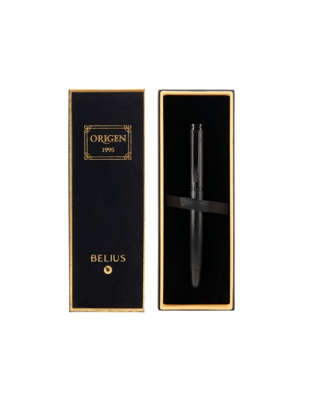 Roller belius origen 1995 aluminio textura cepillada color negro tinta negra caja de diseño