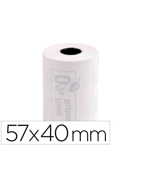 Rollo sumadora exacompta termico para tpv 57 mm x 40 mm 55 g/m2 fsc sin bisfenol a ni plastico