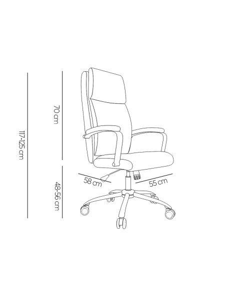 Silla direccion q-connect leo respaldo alto regulable en altura 1170 + 80 mm alto ancho 650 mm profundidad 700