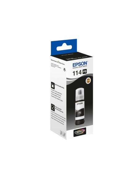 Tinta epson t114 eco tank et-8500 / 8550 negro photo botella 70 ml