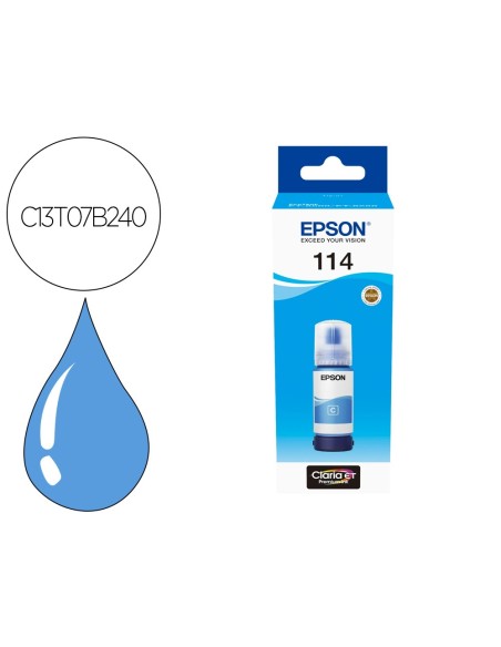Tinta epson t114 eco tank et-8500 / 8550 cian...