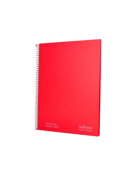 Cuaderno espiral navigator a4 tapa dura 80h 80gr horizontal con margen rojo