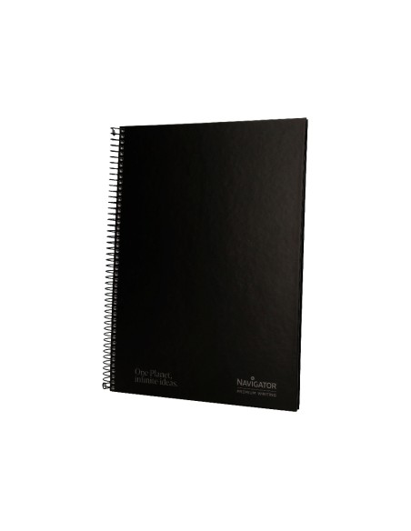 Cuaderno espiral navigator a4 tapa dura 80h 80gr horizontal con margen negro