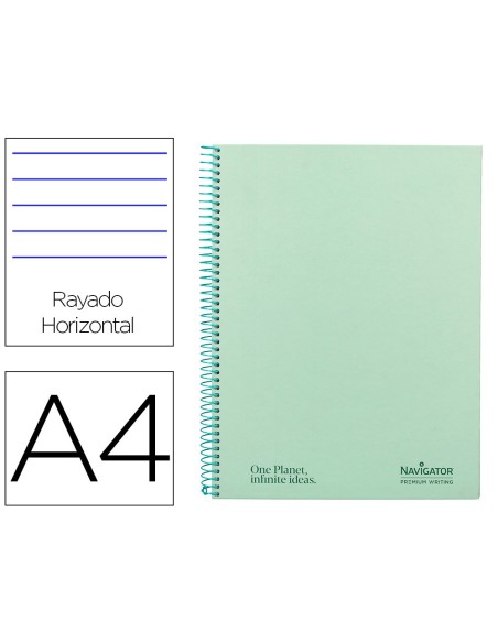 Cuaderno espiral navigator a4 tapa dura 80h...