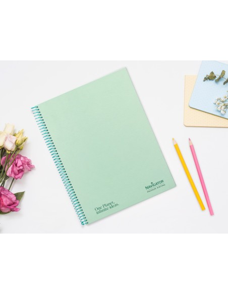 Cuaderno espiral navigator a4 tapa dura 80h...