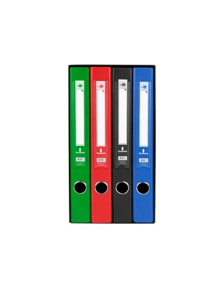 Modulo liderpapel 4 archivadores folio 2 anillas mixtas 25mm colores surtidos