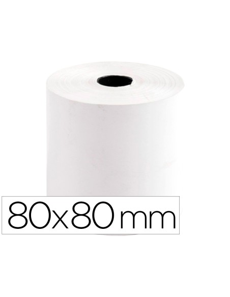 Rollo sumadora termico q-connect 80 mm ancho x 80 mm diametro sin bisfenol a papel de 70 g/m2