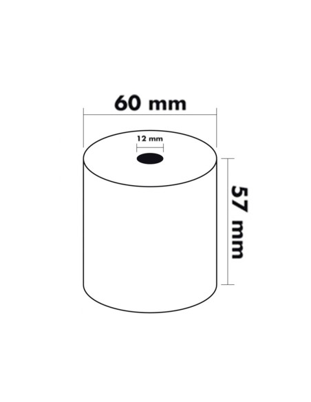 Rollo sumadora termico q-connect 57 mm ancho x 60 mm diametro sin bisfenol a papel de 70 g/m2