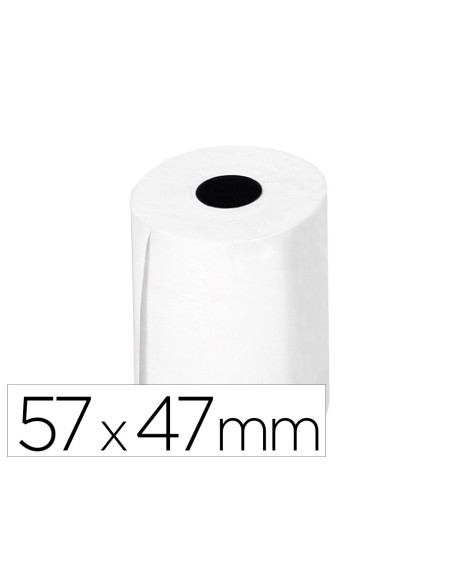 Rollo sumadora termico q-connect 57 mm ancho x 47mm diametro para tpv sin bisfenol a papel de 70 g/m2