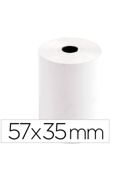 Rollo sumadora termico q-connect 57 mm ancho x 35 mm diametro para tpv sin bisfenol a papel de 70 g/m2