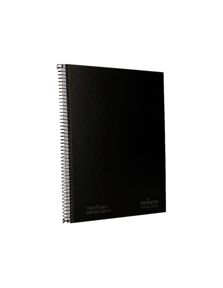 Cuaderno espiral navigator a4 micro tapa forrada 80h 80gr horizontal 1 banda color negro