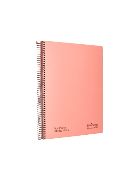 Cuaderno espiral navigator a4 micro tapa forrada 120h 80gr horizontal 5 banda 4 taladros color rosa