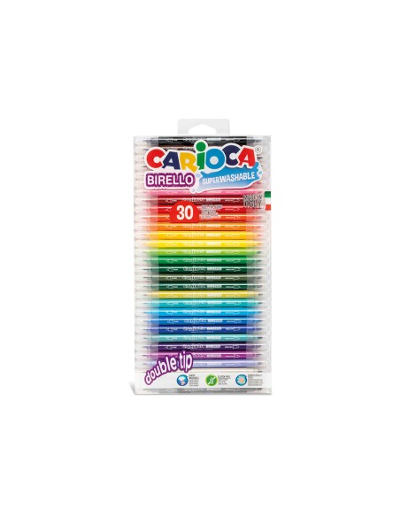 Rotulador carioca birello bipunta bolsa de 30 unidades colores surtidos
