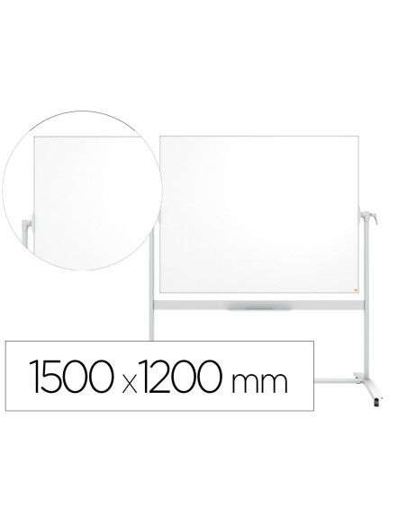 Pizarra blanco nobo classic nano clean doble cara movil acero magnetico 1500x1200 mm