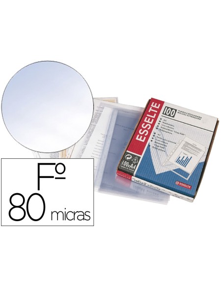 Funda multitaladro esselte folio pvc cristal 80...