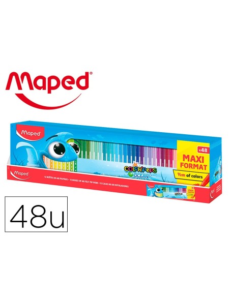 Rotulador maped color peps ocean caja de 48...