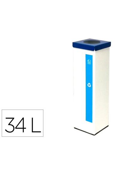 Papelera metalica sie para reciclaje tapa...