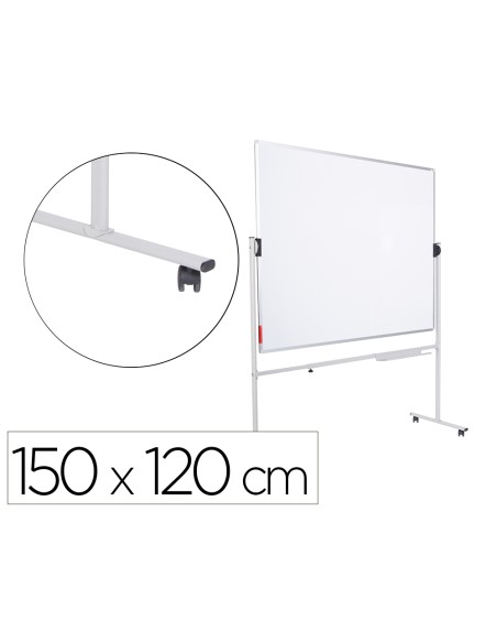 Pizarra blanca rocada volteable doble cara magnetica acero lacado 150x120 cm