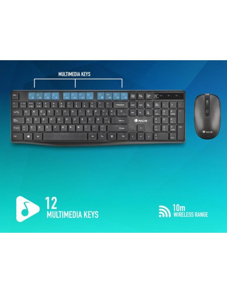 Set teclado y raton ngs hype kit inalambrico...