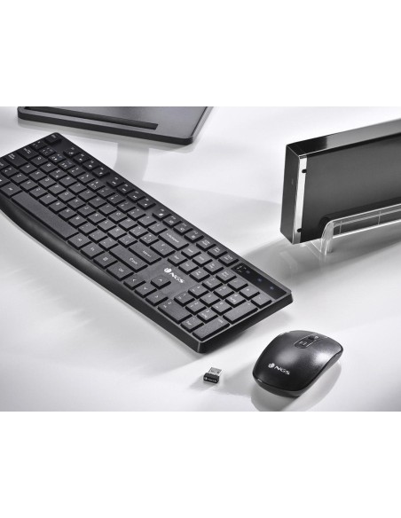 Set teclado y raton ngs hype kit inalambrico color negro