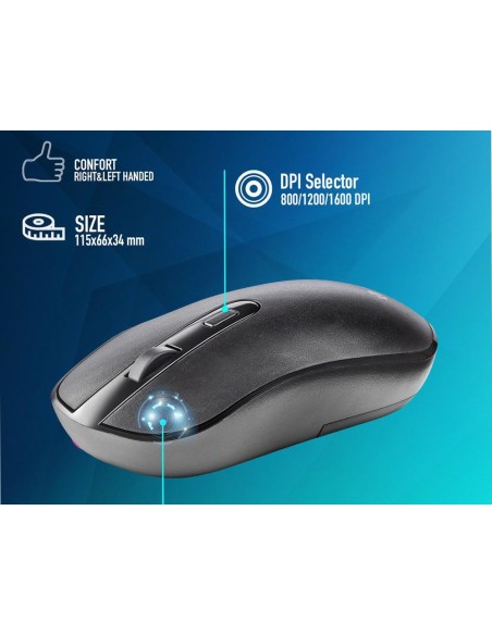 Set teclado y raton ngs hype kit inalambrico...