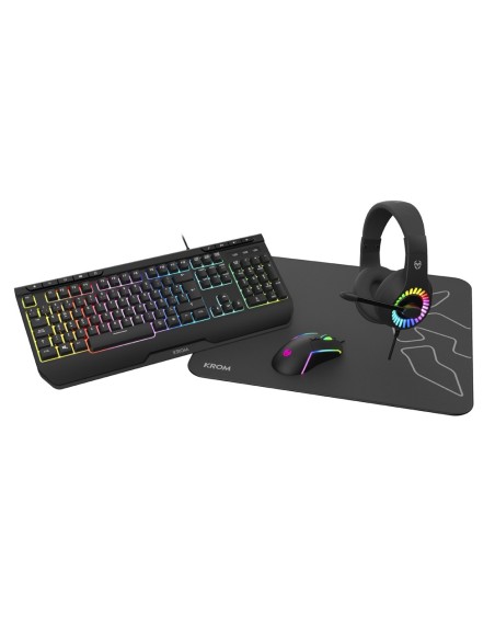Kit gaming krom kenya 4 in 1 rgb auriculares /...