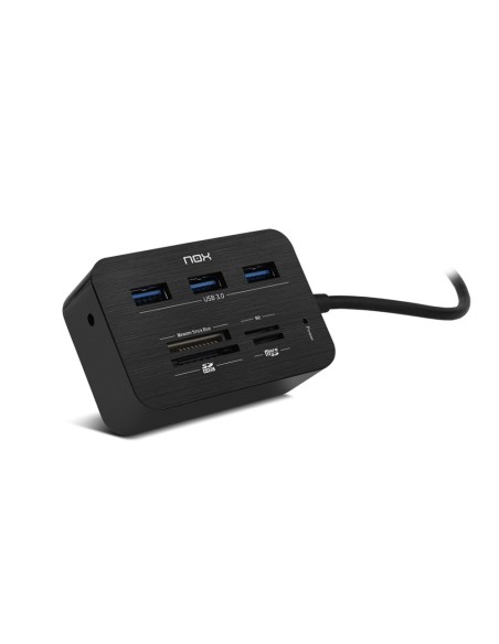 Hub nox con lector de tarjetas 3xusb 3.0 color...