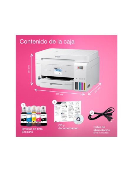 Equipo multifuncion epson ecotank et-4856 tinta 33 ppm escaner copiadora impresora fax bandeja entrada 250 hojas