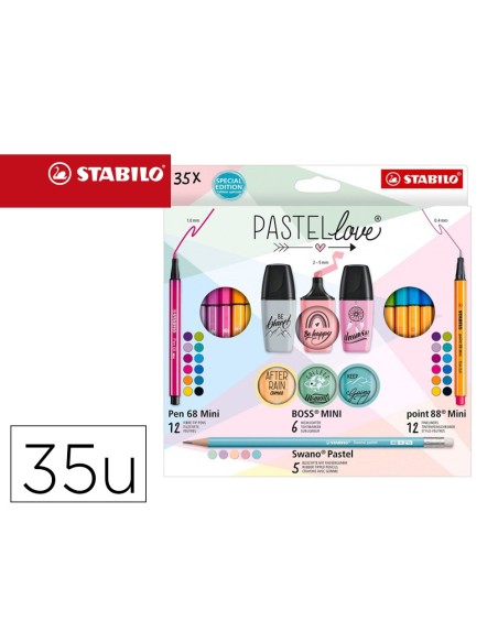 Set stabilo pastel love mini world pen 68 /...