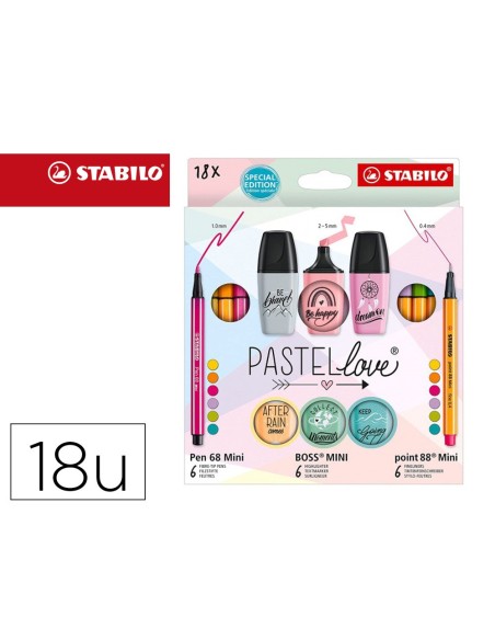 Set stabilo pastel love mini world pen 68 /...