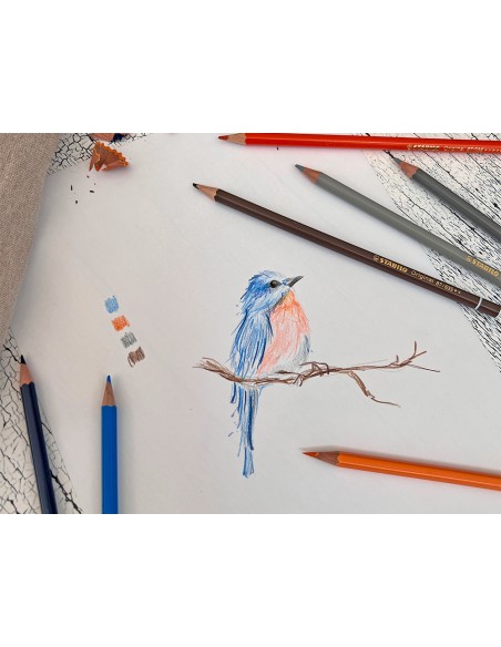 Lapices de colores stabilo acuarelables original arty estuche metalico de 24 colores surtidos